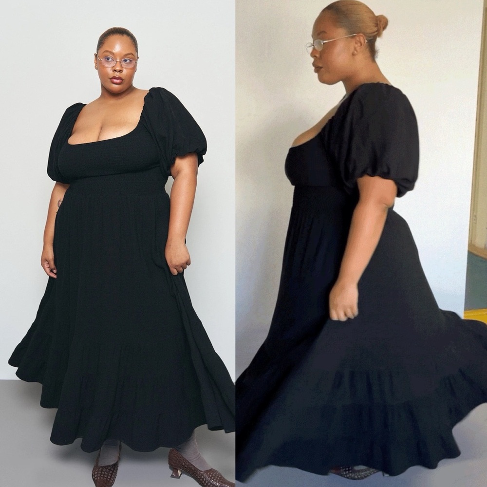 Fashion Brand Company Picnic Gown in Soft Linen Black